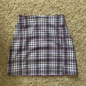 Brandy Melville purple and green plaid skirt